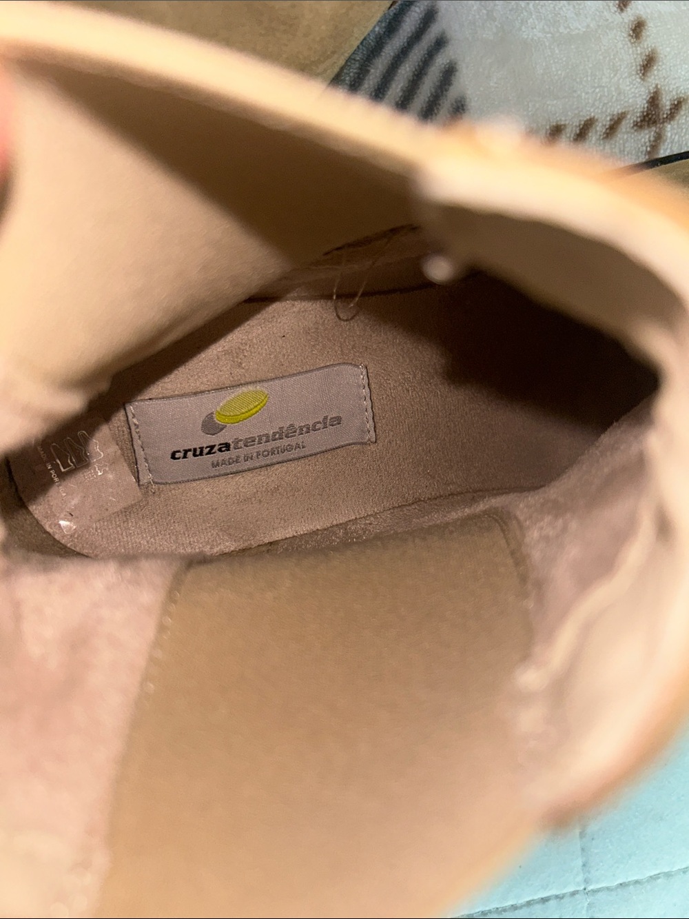 Leather Suede Chelsea Ankle Boot in Light Beige - Picture 5 of 6